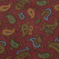 Pre Owned Brioni Burgundy Paisley Printed Silk Tie