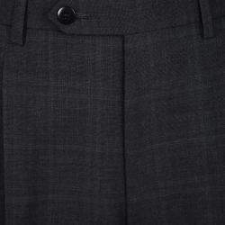 Brioni Super 190s Palatino Grey Checked Wool Suit XL