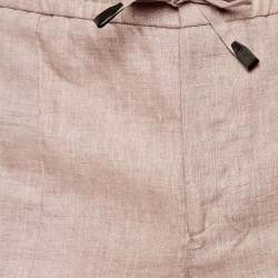 Pre Owned شورت بروني كتان وردي فاتح مقاس صغير