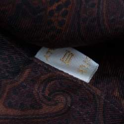 Pre Owned Brioni Brown Paisley Printed Silk Button Front Shirt L