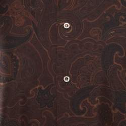 Pre Owned Brioni Brown Paisley Printed Silk Button Front Shirt L