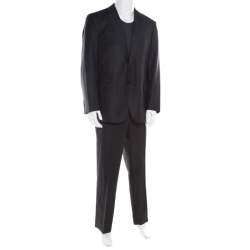 Brioni Grey Herringbone Pattern Wool Tailored Suit 2XL