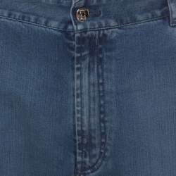 Pre Owned Brioni Blue Medium Wash Denim Straight Legged Jeans 5XL