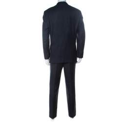 Pre Owned Brioni Navy Blue Super 170's Striped Wool Parlamento Suit XXL