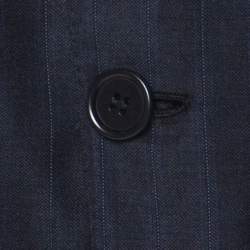 Pre Owned Brioni Navy Blue Super 170's Striped Wool Parlamento Suit XXL