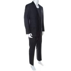 Brioni Super 150s Palatino Grey Striped Wool Suit XL