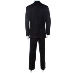 Brioni Black Tonal Striped Wool Blend Lowndes Suit 2XL