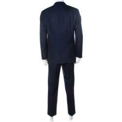 Brioni Navy Blue Textured Wool Super 150s Colosseo Suit XL