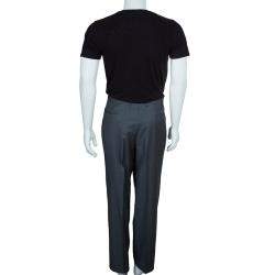 Brioni Men's Grey Wool Trousers L
