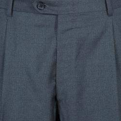 Brioni Men's Grey Wool Trousers L