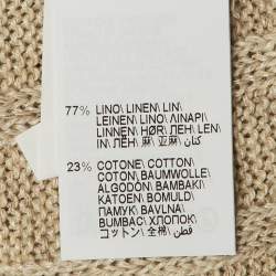 Pre Owned تي شيرت برونيلو كوتشينيللي بيج كتان وقطن محبوك مقاس كبير