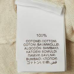 Pre Owned Brunello Cucinelli Cream Cotton Knit Polo T-Shirt L