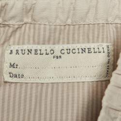 مملوكة مسبقًا شورت برونيلو كوتشينيلي بيج كتان وقطن خصر برباط ميديم