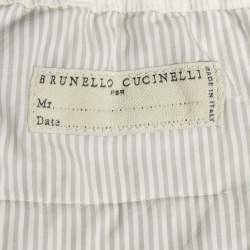 Pre Owned Brunello Cucinelli White Corduroy Leisure Fit Pants M