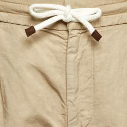 مملوكة مسبقًا Brunello Cucinelli Beige Linen & Cotton Drawstring Shorts M