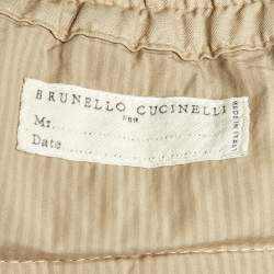 مملوكة مسبقًا Brunello Cucinelli Beige Linen & Cotton Drawstring Shorts M