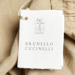 مملوكة مسبقًا Brunello Cucinelli Beige Linen & Cotton Drawstring Shorts M