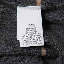 Brunello Cucinelli Grey Striped Cashmere Crew Neck Pullover XL