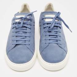 Brunello Cucinelli Blue Nubuck  Low Top Sneakers Size 42