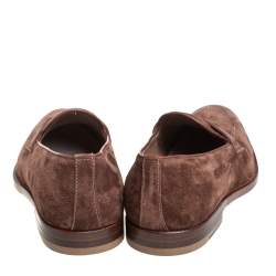 Brunello Cucinelli Brown Suede And Leather Penny Loafers Size 42