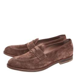 Brunello Cucinelli Brown Suede And Leather Penny Loafers Size 42