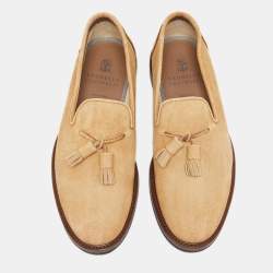 Brunello Cucinelli Brown Suede Penny Loafers Size 42