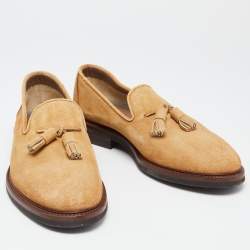 Brunello Cucinelli Brown Suede Penny Loafers Size 42