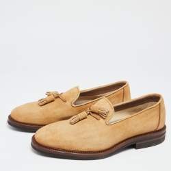 Brunello Cucinelli Brown Suede Penny Loafers Size 42