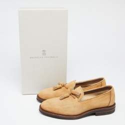 Brunello Cucinelli Brown Suede Penny Loafers Size 42