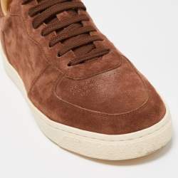 Brunello Cucinelli Brown Suede Low Top Sneakers Size 42 