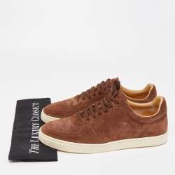 Brunello Cucinelli Brown Suede Low Top Sneakers Size 42 