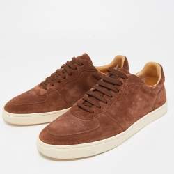 Brunello Cucinelli Brown Suede Low Top Sneakers Size 42 