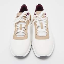 Brunello Cucinelli White Fabric And Leather Trimmed Sneakers Size 44