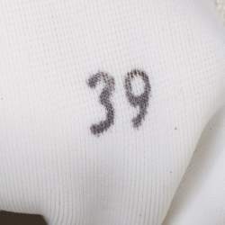 Pre Owned Brunello Cucinelli White Nylon and Leather Low Top Sneakers Size 39