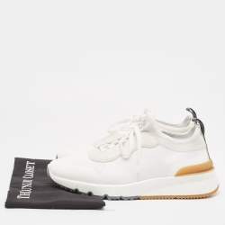 Pre Owned Brunello Cucinelli White Nylon and Leather Low Top Sneakers Size 39