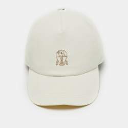 Brunello Cucinelli Cream Nylon Baseball Cap L