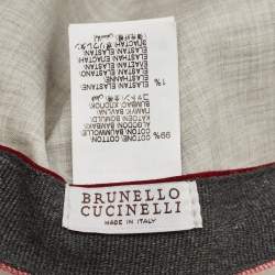 Pre Owned Brunello Cucinelli Pink Cotton Canvas Logo Embroidered Baseball Cap L