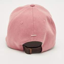 Pre Owned Brunello Cucinelli Pink Cotton Canvas Logo Embroidered Baseball Cap L