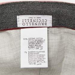 Pre Owned Brunello Cucinelli Pink Logo Embroidered Cotton Baseball Cap L