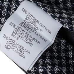 Pre Owned Brunello Cucinelli Navy Cotton Houndstooth Narrow Tie