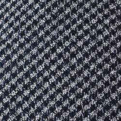 Pre Owned Brunello Cucinelli Navy Cotton Houndstooth Narrow Tie