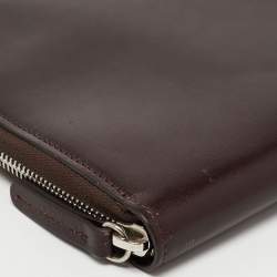 Brunello Cucinelli Brown Leather Zip Around iPad Case