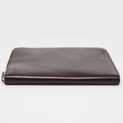Brunello Cucinelli Brown Leather Zip Around iPad Case