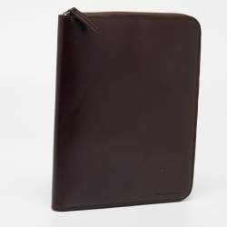 Brunello Cucinelli Brown Leather Zip Around iPad Case