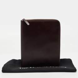 Brunello Cucinelli Brown Leather Zip Around iPad Case