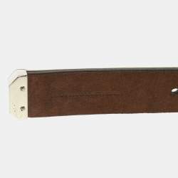 Brunello Cucinelli Brown Suede Reversible Buckle Belt 105 CM