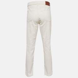 Brunello Cucinelli White Cotton Chino Traditional Fit Pants XXL
