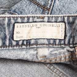 Pre Owned Brunello Cucinelli Blue Washed Denim Traditional Fit Jeans XXXL (Waist 40")