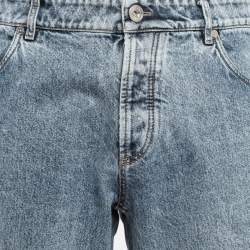 Pre Owned Brunello Cucinelli Blue Washed Denim Traditional Fit Jeans XXXL (Waist 40")