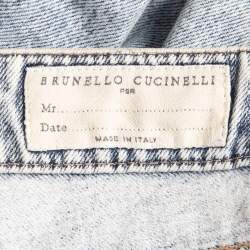 Brunello Cucinelli Light Blue Washed Denim Traditional Fit Jeans XXXL (Waist 40")